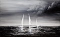 sailing boat Black and White